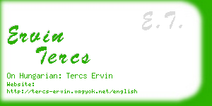ervin tercs business card